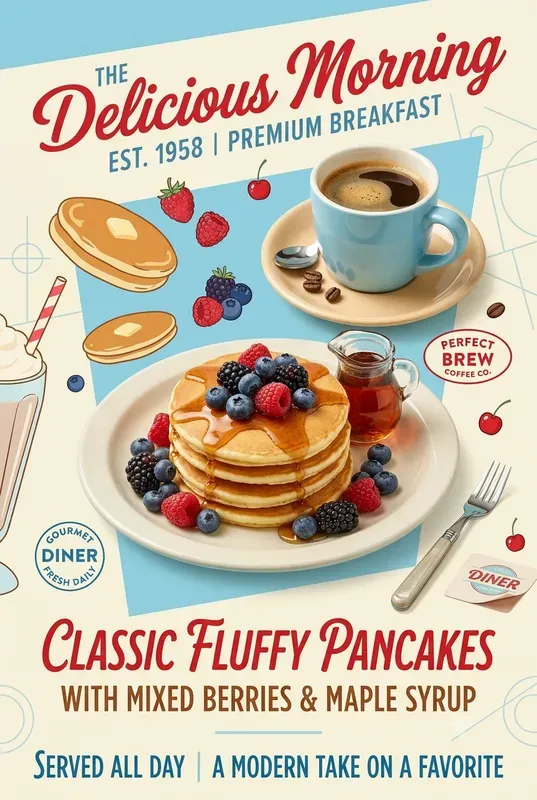 Retro American Diner Food Posters