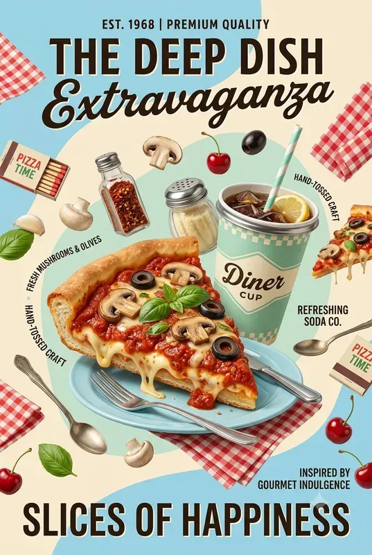Retro American Diner Food Posters