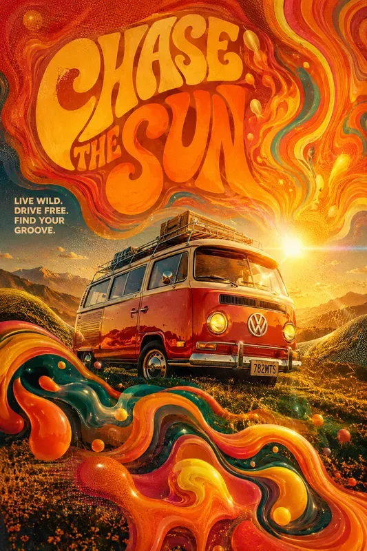 Psychedelic 70s Retro Groovy Poster Art
