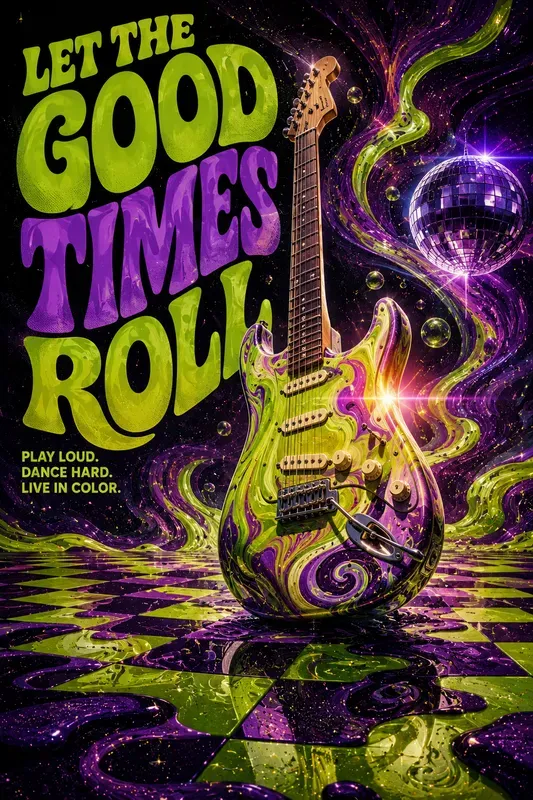 Psychedelic 70s Retro Groovy Poster Art