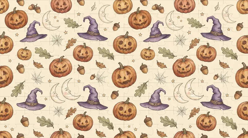 Seamless Vintage Halloween Pattern Tiles