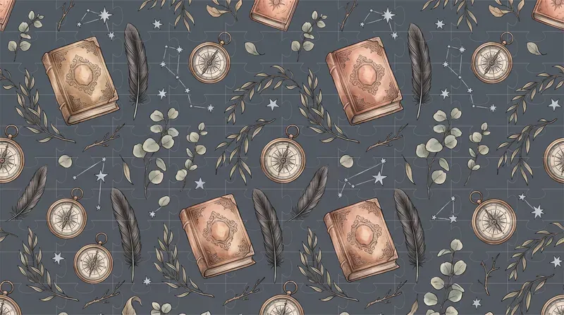 Seamless Vintage Halloween Pattern Tiles