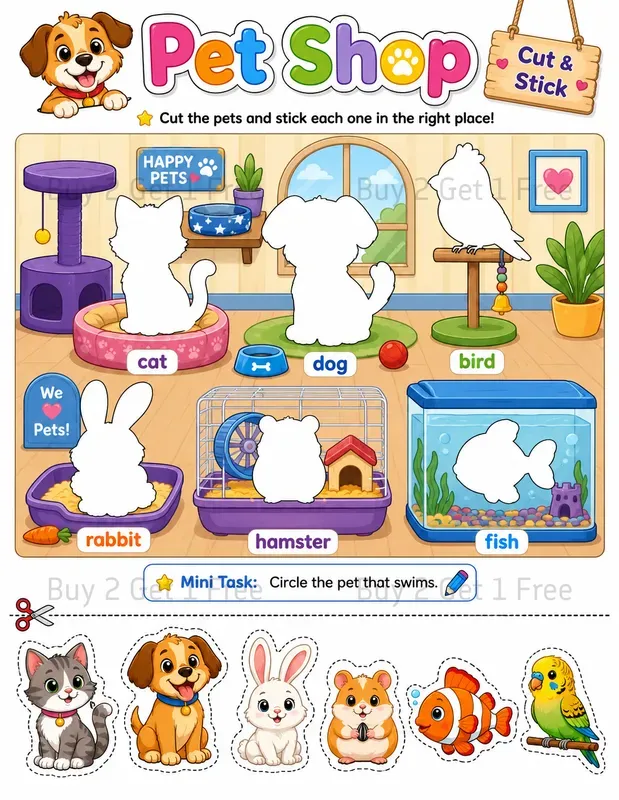 Cute Cut Paste Worksheets