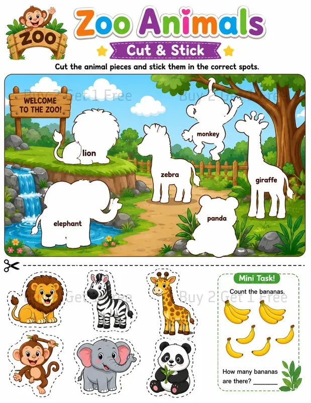 Cute Cut Paste Worksheets