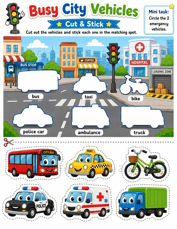 Cute Cut Paste Worksheets
