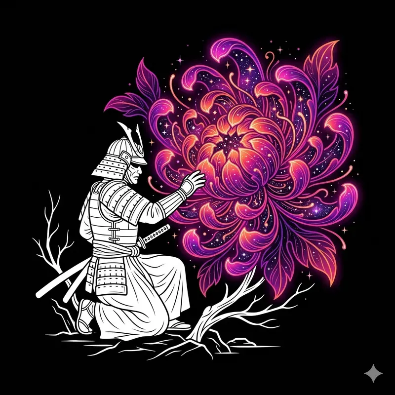 Cosmic Bloom Line Art