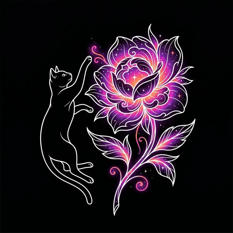 Cosmic Bloom Line Art