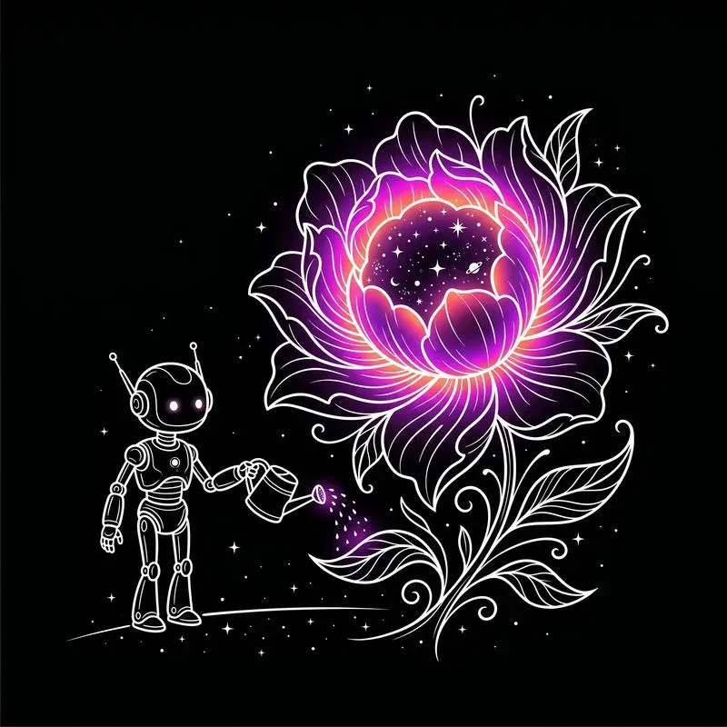 Cosmic Bloom Line Art