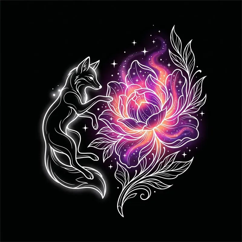 Cosmic Bloom Line Art