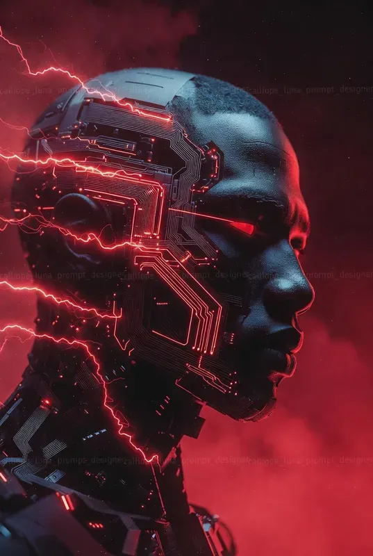 Neon Cyber Entity Portrait Systems