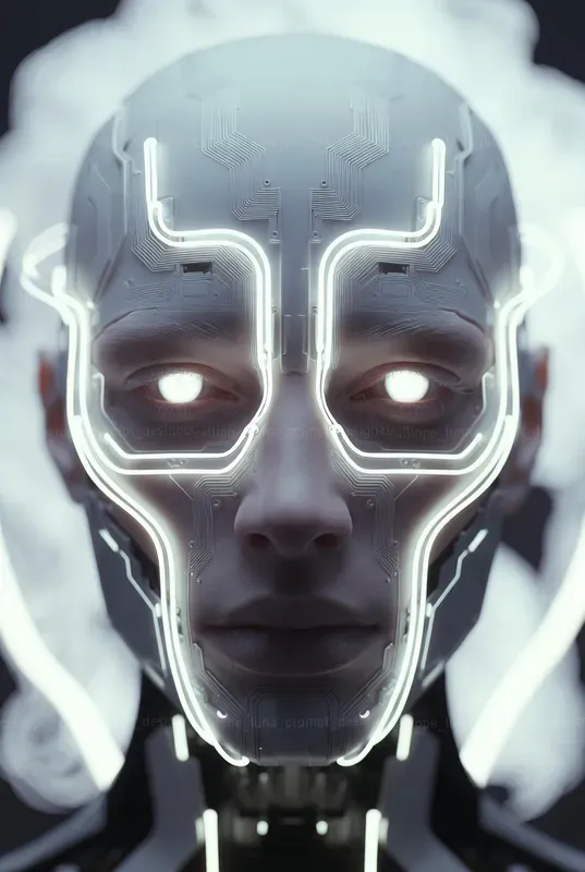 Neon Cyber Entity Portrait Systems