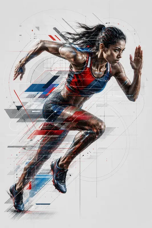 Geometric Human Overlay Portraits