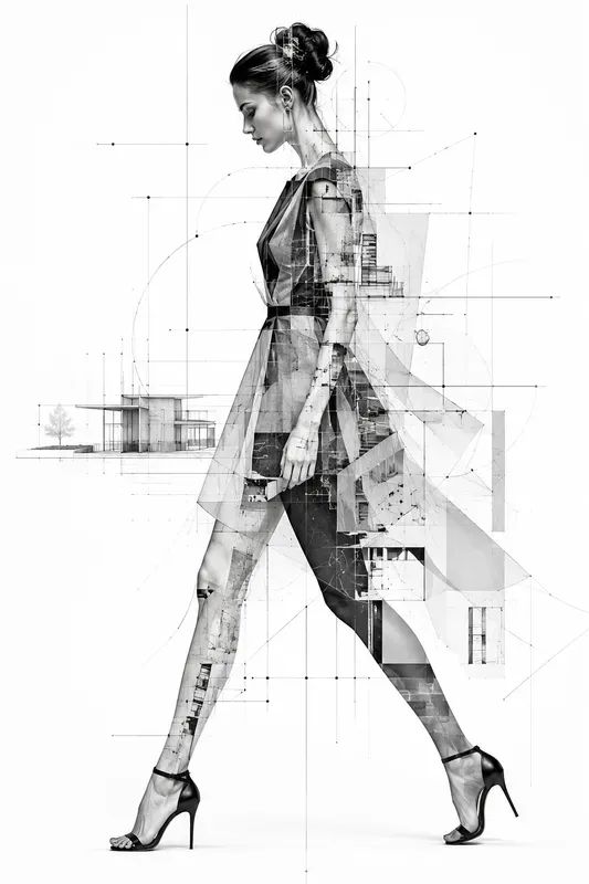 Geometric Human Overlay Portraits