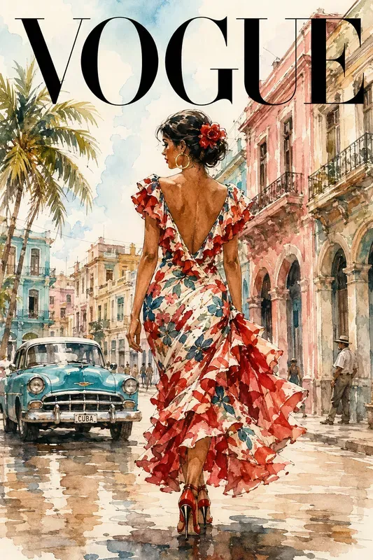 Watercolor Fashion Magazine Covers