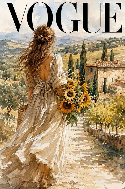 Watercolor Fashion Magazine Covers