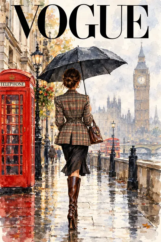 Watercolor Fashion Magazine Covers
