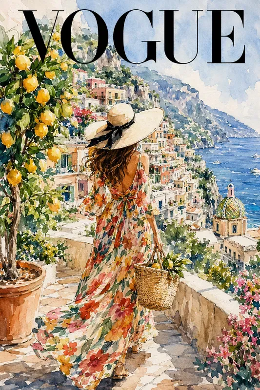 Watercolor Fashion Magazine Covers