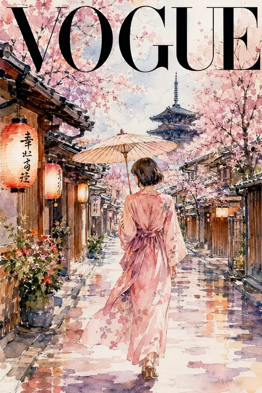 Watercolor Fashion Magazine Covers