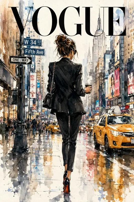 Watercolor Fashion Magazine Covers