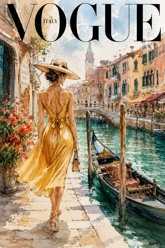 Watercolor Fashion Magazine Covers