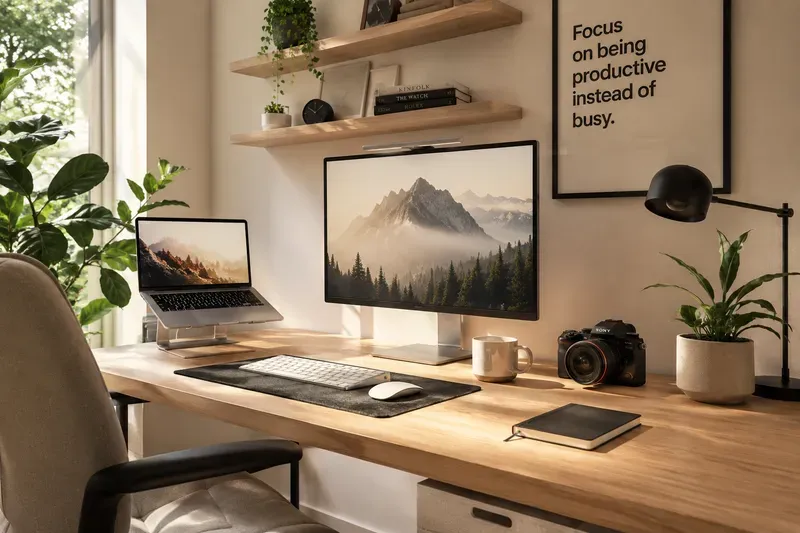 Modern Minimalist Workspace Photography