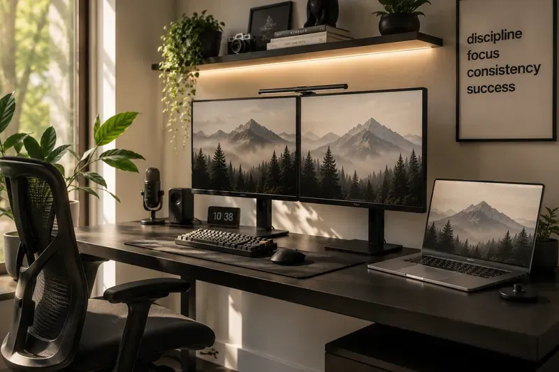 Modern Minimalist Workspace Photography