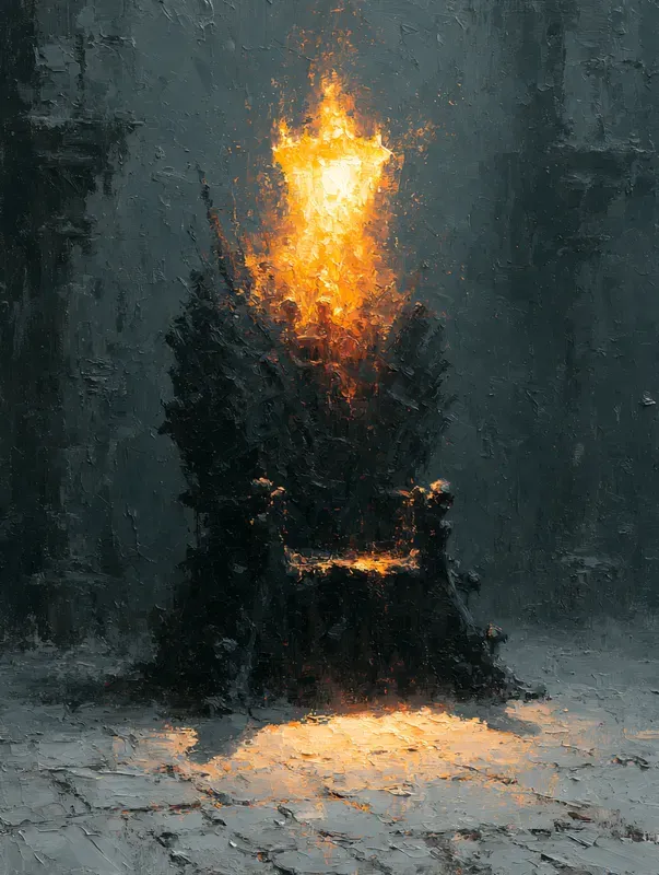 Dramatic Amber Impasto Art