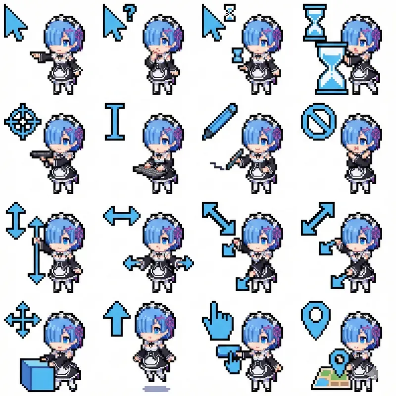 16in1 Pixel Cursor Spritesheet Makers