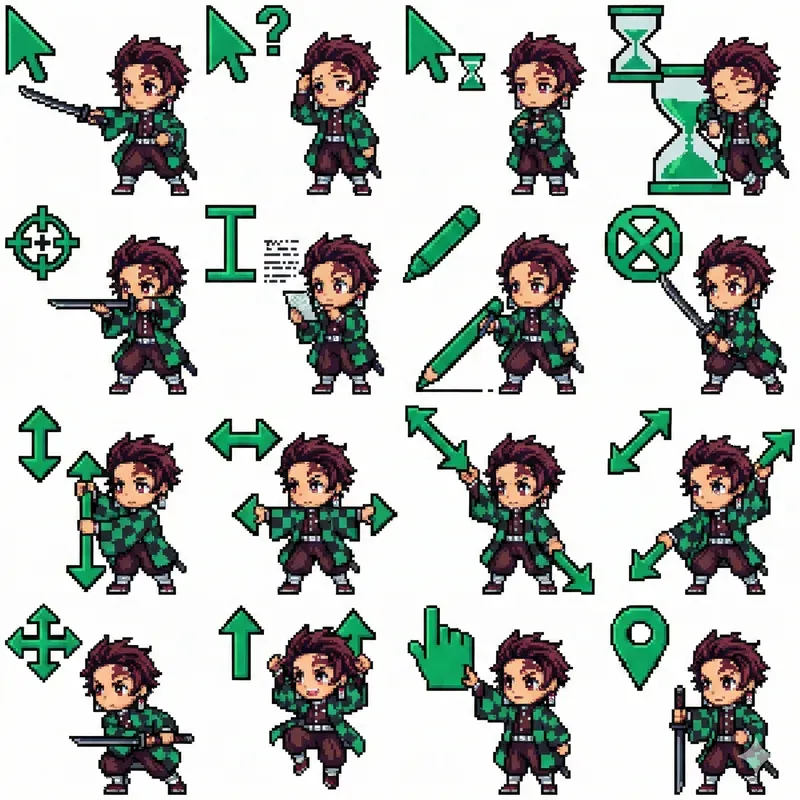 16in1 Pixel Cursor Spritesheet Makers