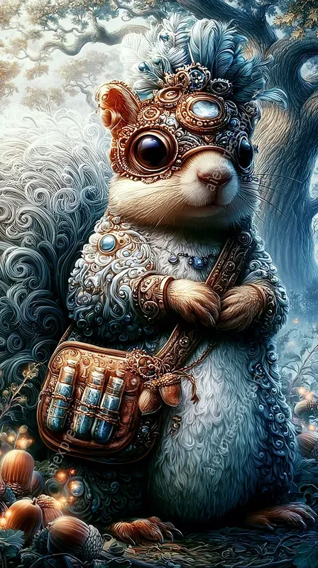 Whimsical Steampunk Fantasy Animal Art