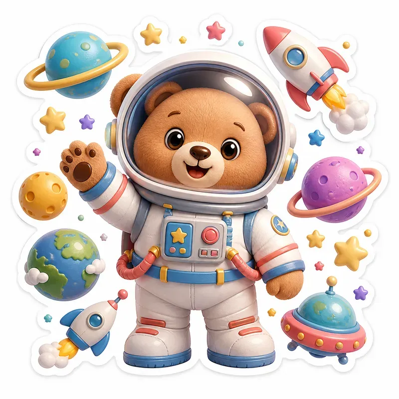 Cute 3D Sticker Characters