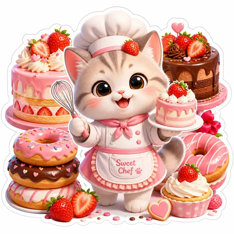 Cute 3D Sticker Characters