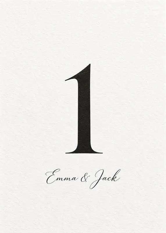 Wedding Table Number Cards