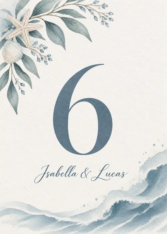 Wedding Table Number Cards