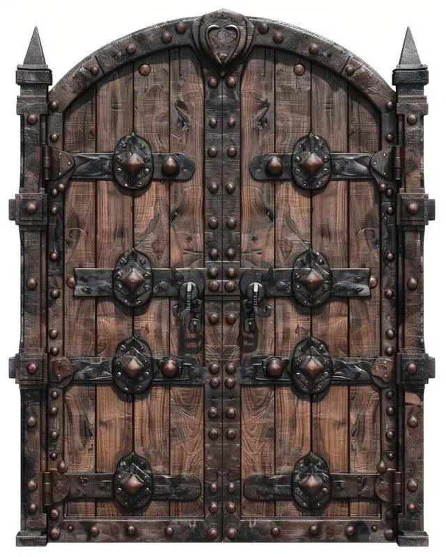 Unique Realistic Vintage Doors Clipart