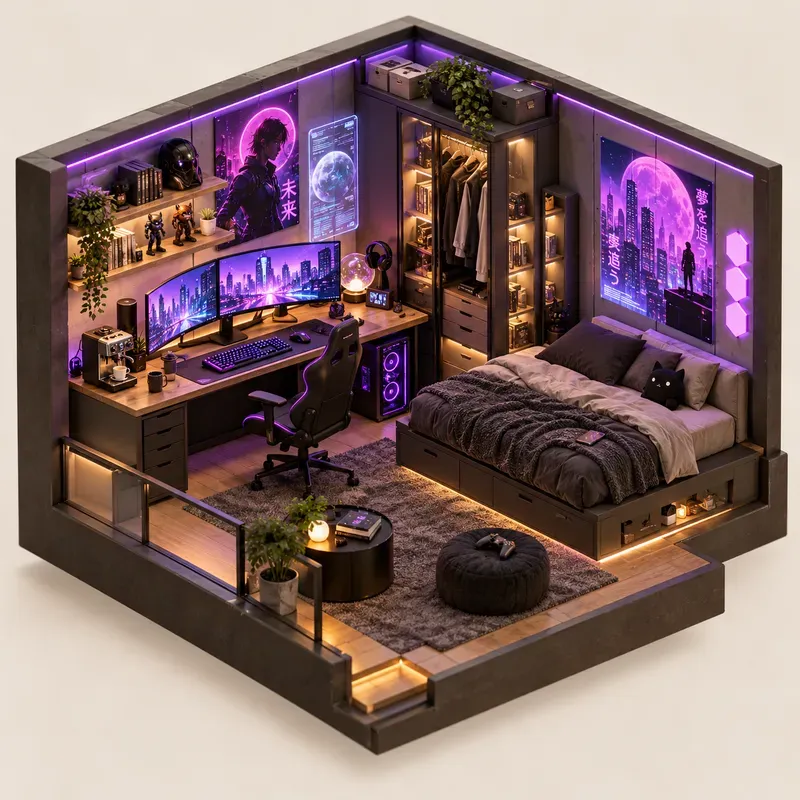 3D Isometric Cozy Micro Room Dioramas