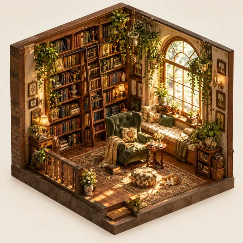 3D Isometric Cozy Micro Room Dioramas