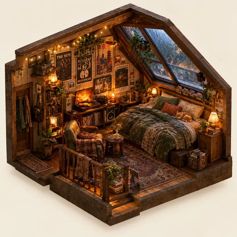 3D Isometric Cozy Micro Room Dioramas