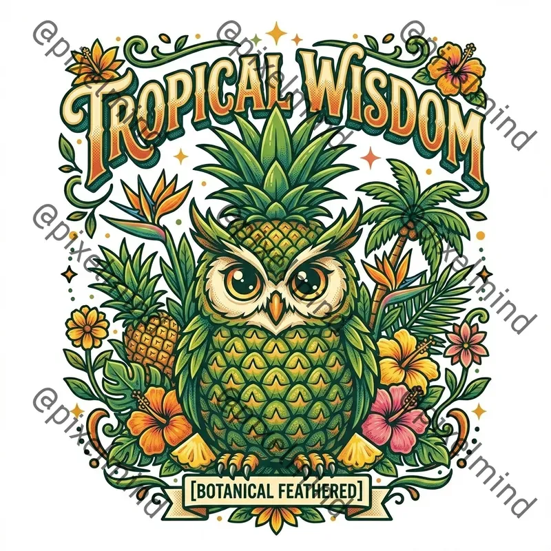 Botanical Beast Retro Tshirt Mascots