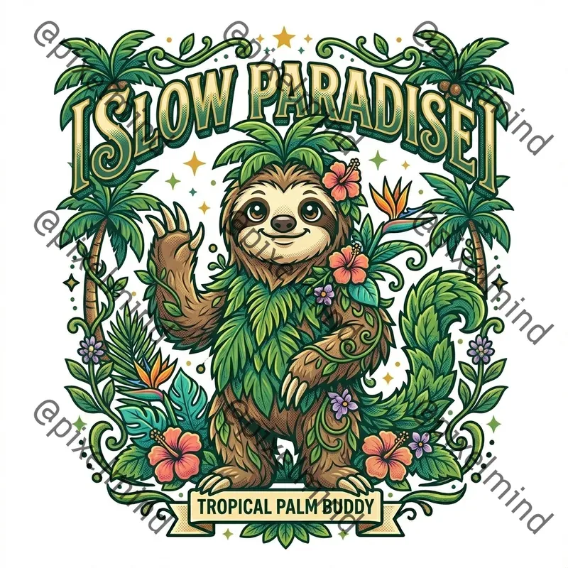 Botanical Beast Retro Tshirt Mascots