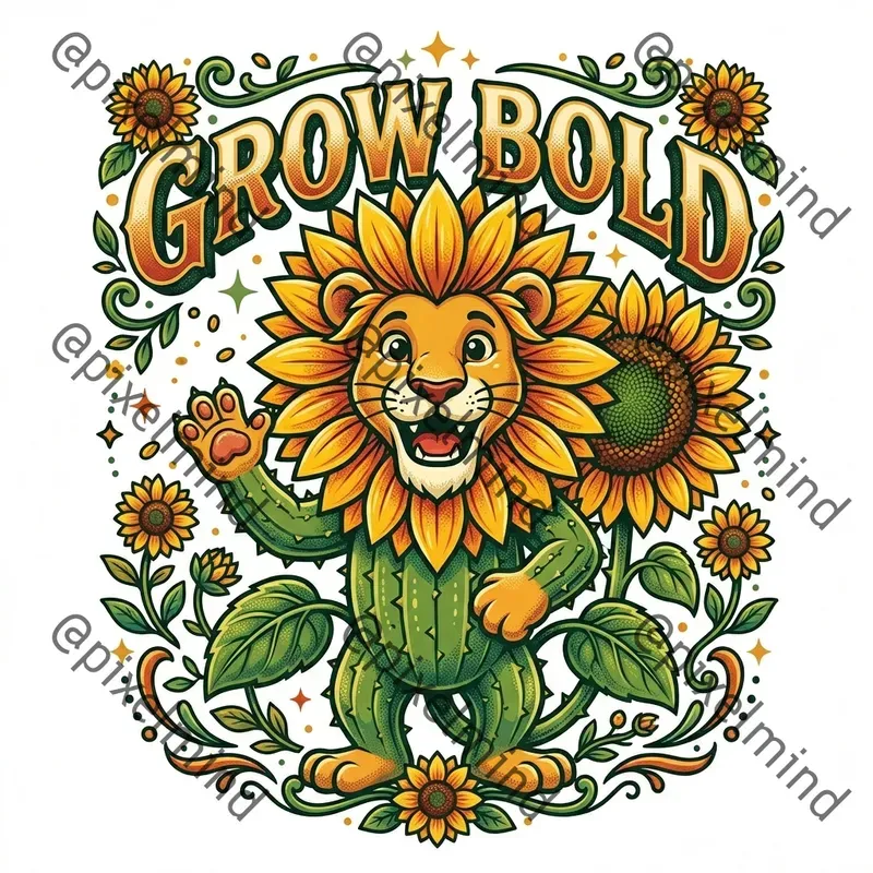 Botanical Beast Retro Tshirt Mascots