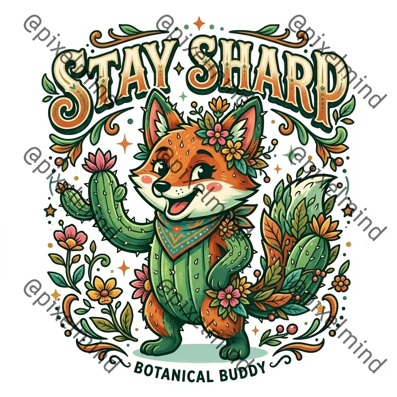 Botanical Beast Retro Tshirt Mascots
