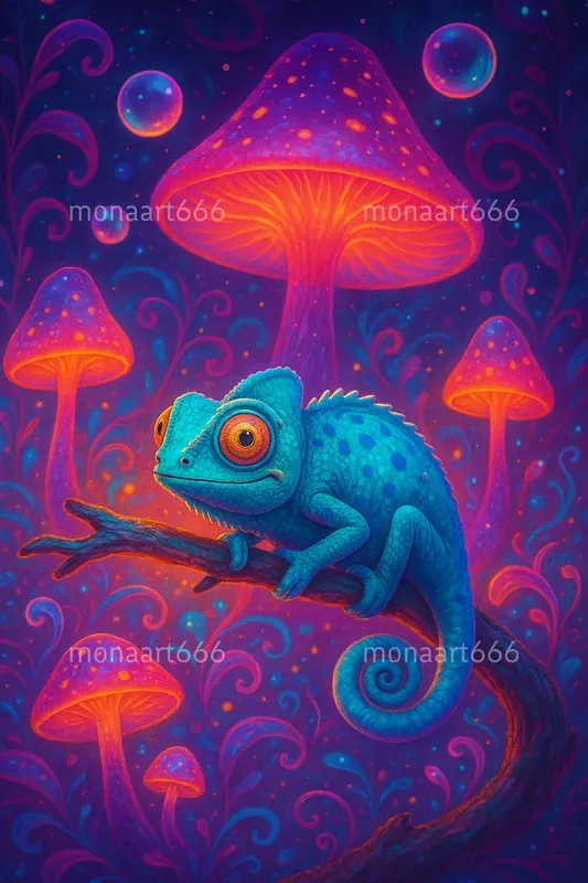 Whimsical Neon Dreamscapes