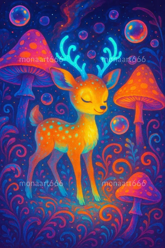 Whimsical Neon Dreamscapes