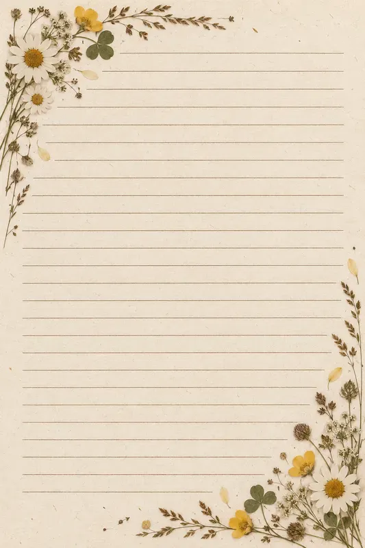 Pressed Wildflower Lined Papers