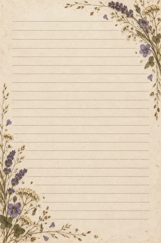 Pressed Wildflower Lined Papers
