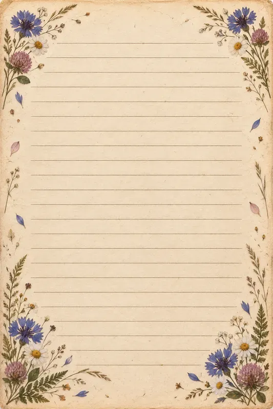 Pressed Wildflower Lined Papers