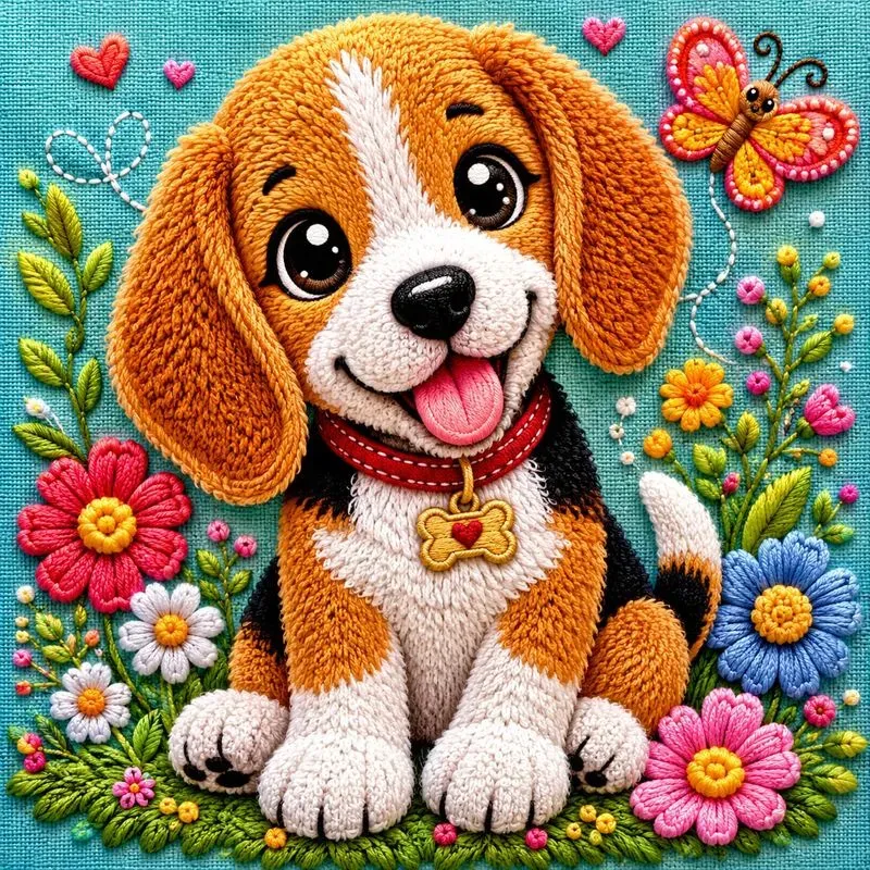 Cute Plush Embroidery Animals