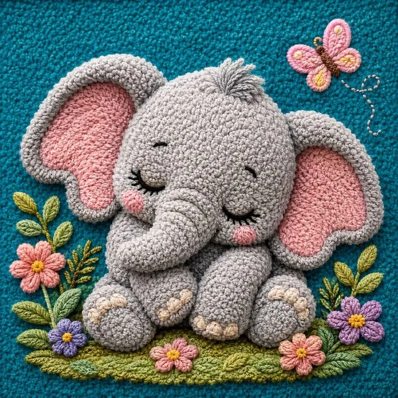 Cute Plush Embroidery Animals