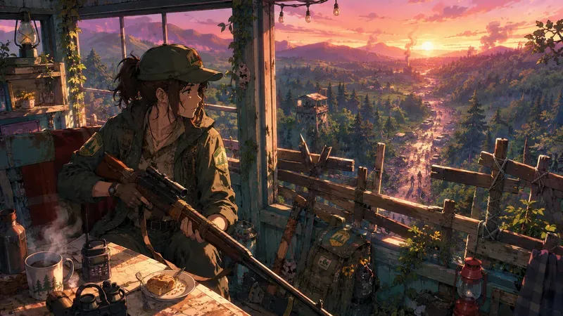 Lofi Anime Zombie Survival Scenes
